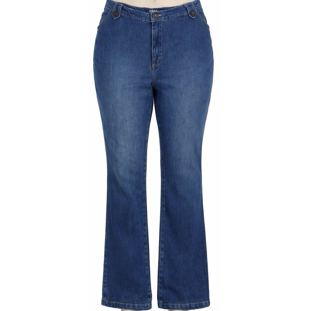 Zena Jeans Womens Size 16 Blue Denim Bootcut Mid Rise Cotton Blend Pants